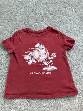 Old Navy Red Short-Sleeve Kids Tee with Baseball Graphic